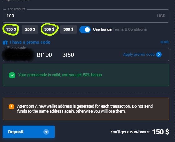 Registre-se e ganhe um bônus de 100% até US$ 300 com BI100